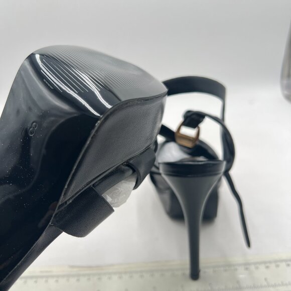 FSJ Black Platform Stiletto High Heel Ankle Strap Sandals Open Toe Sexy Shoes - Picture 6 of 8